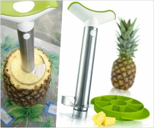 cut pineapple core and make slices