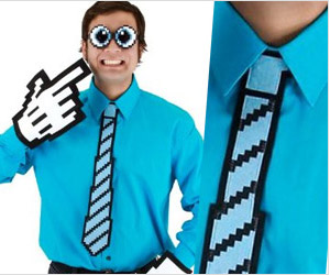 neck tie with pixelated design